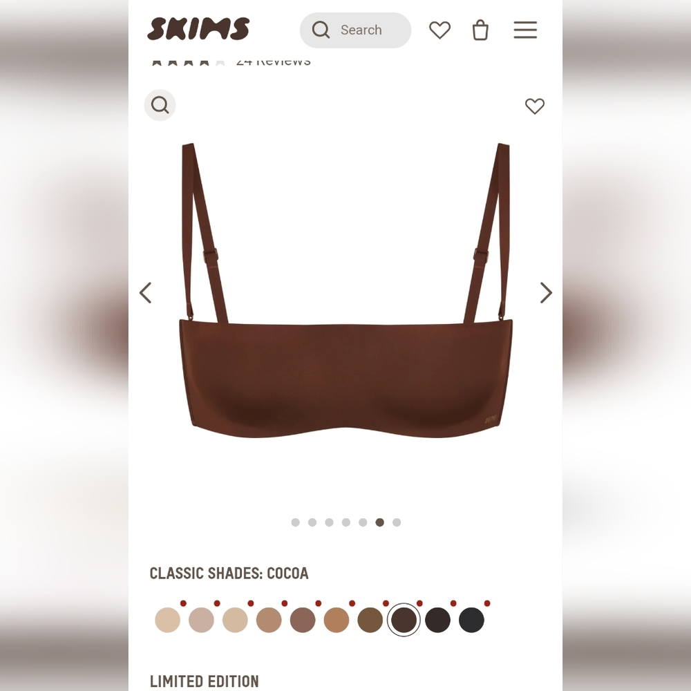 SKIMS Wireless Form strapless bra in Cocoa